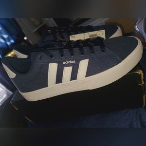 Adidas Dark Blue and White Athletic Shoes